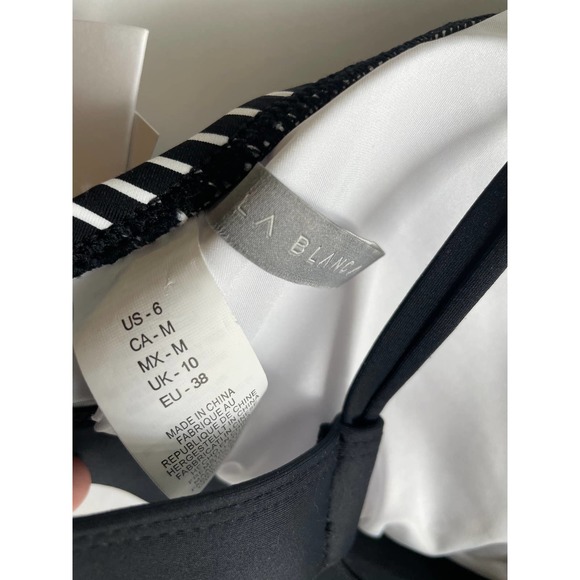 La Blanca Pin Stripes Banded Tie Back Bikini Top - Picture 4 of 6